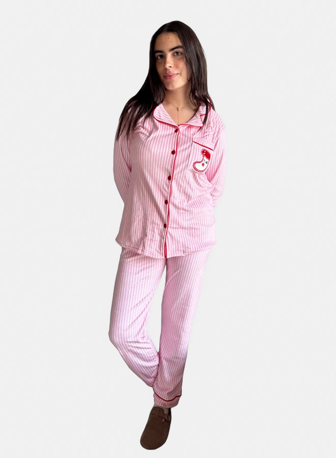 Familia Homewear Striped Buttoned Pajama Set - Image 1